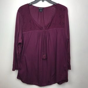 Lucky Brand Maroon/purple Long Sleeve XL